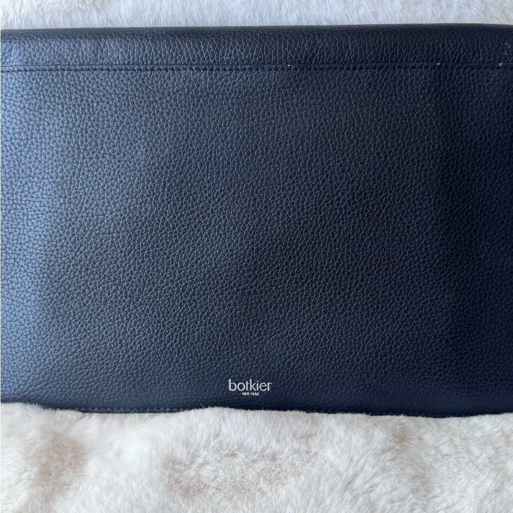 Botkier Black Leather Valentina Flap Clutch with strap - Picture 2 of 5